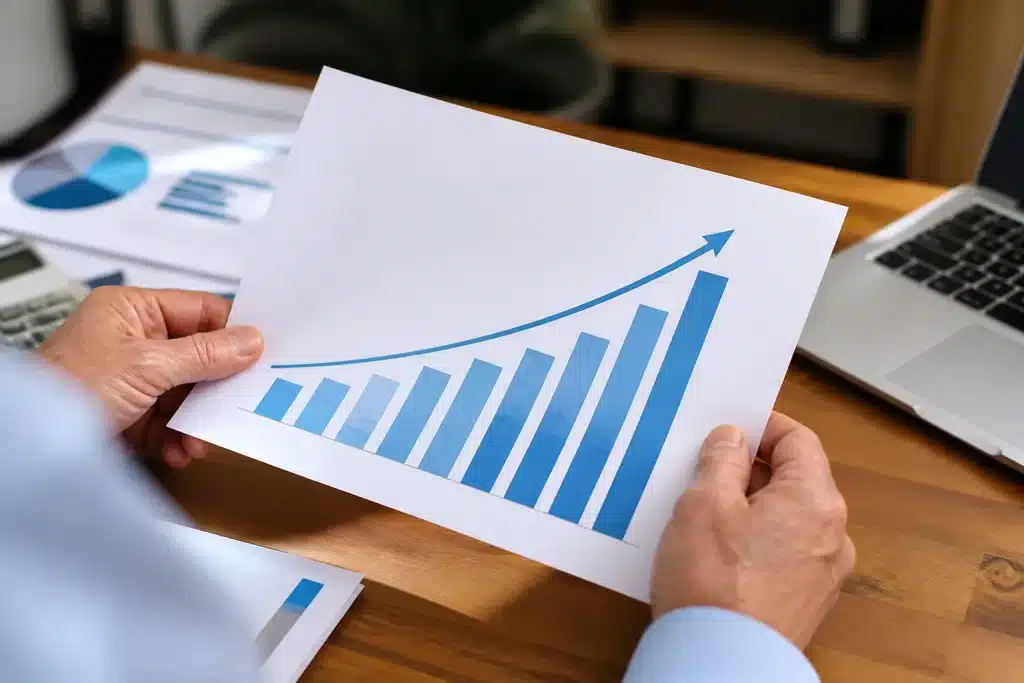 Document financier montrant augmentation chiffres pension retraite