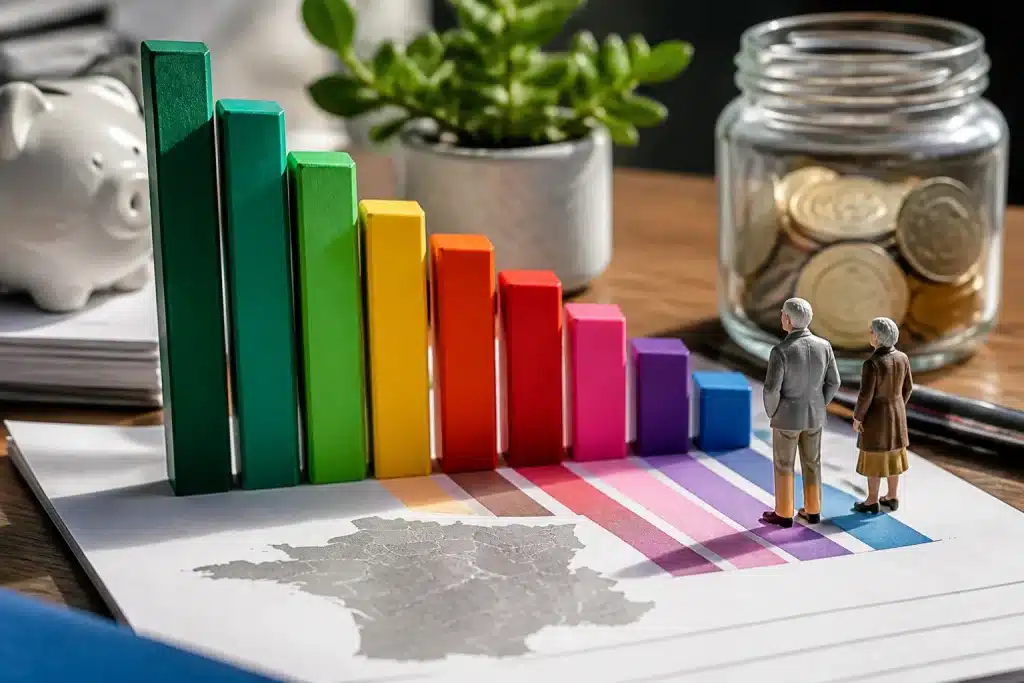 Graphique barres comparant pensions retraite régions françaises chiffres