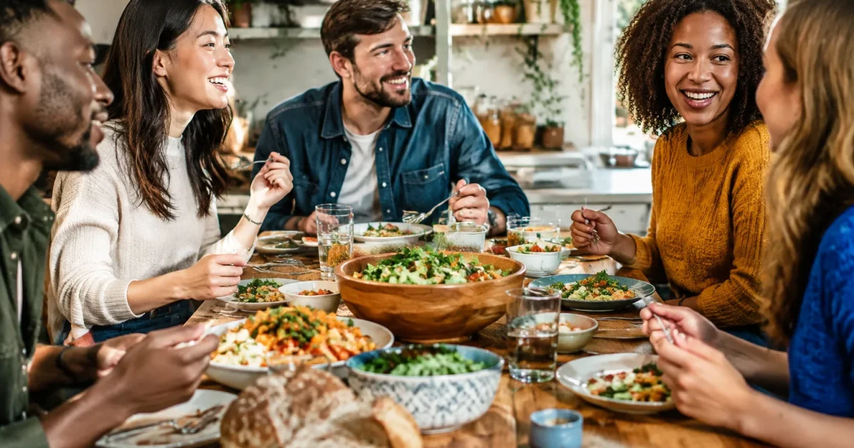 Divers groupes attables repas partage sans rituel