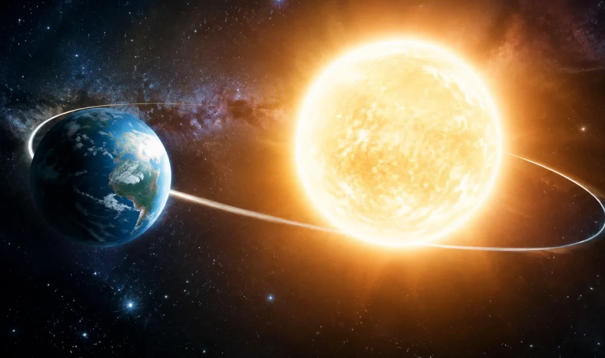 Planète orbitant à l'envers autour son étoile centrale brillante