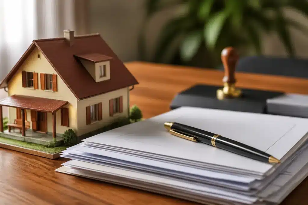 Document succession avec maison et documents légaux