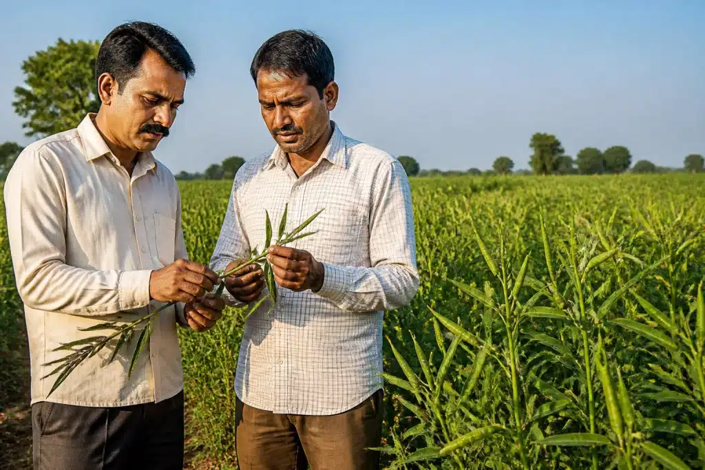 Contrats commerciaux et cultures de guar dans champs agricoles