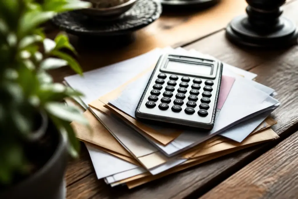 Main tenant une calculatrice sur avis fiscaux